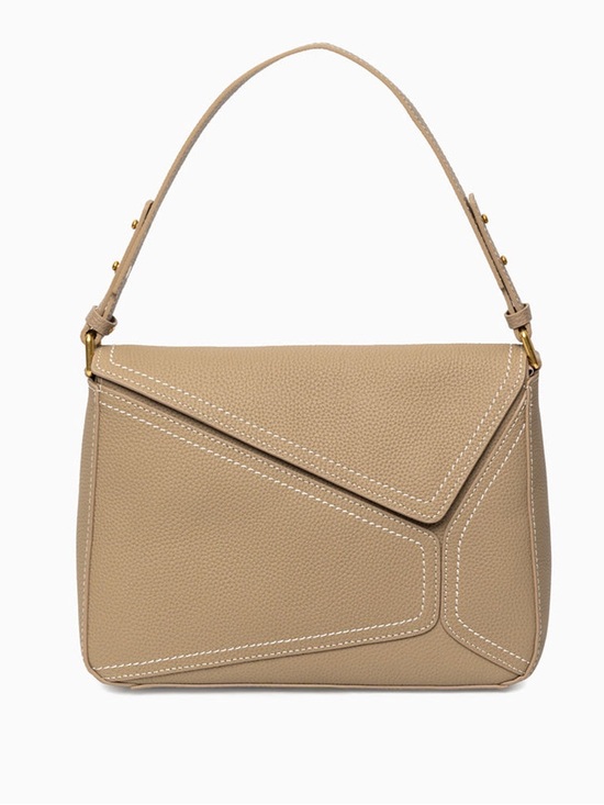 Verano Hill Handbags - Taupe Leather Top-Handle Women's Bag